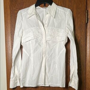 Richard Chai White Fitted Long Sleeve Button Down Shirt